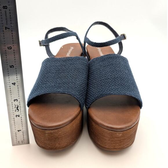 Jeffrey Campbell On Deck Platform Sandal Women's Navy Blue Size US11 EU42 - Picture 2 of 9